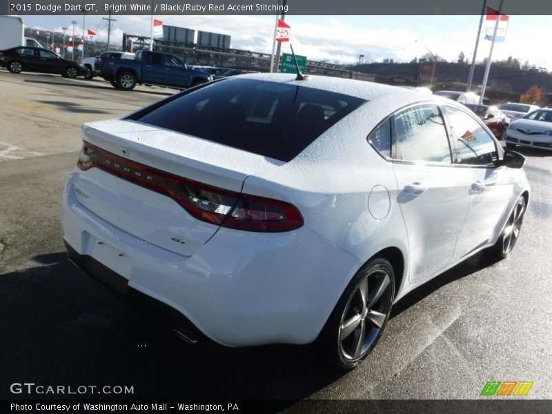 Bright White / Black/Ruby Red Accent Stitching 2015 Dodge Dart GT