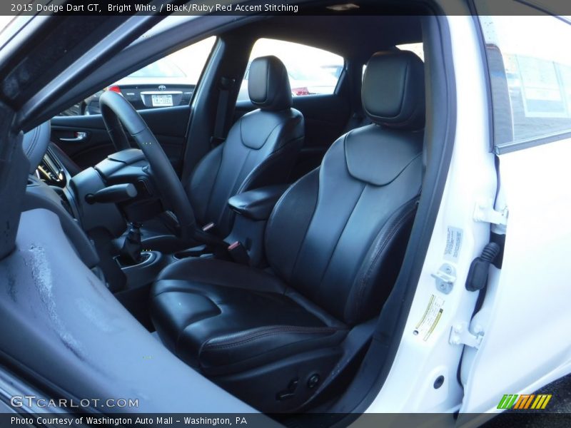 Bright White / Black/Ruby Red Accent Stitching 2015 Dodge Dart GT