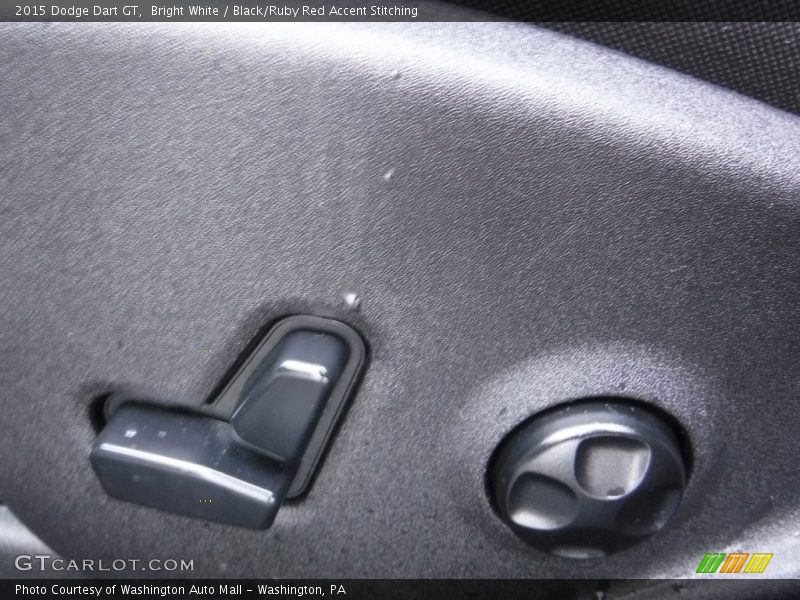 Bright White / Black/Ruby Red Accent Stitching 2015 Dodge Dart GT