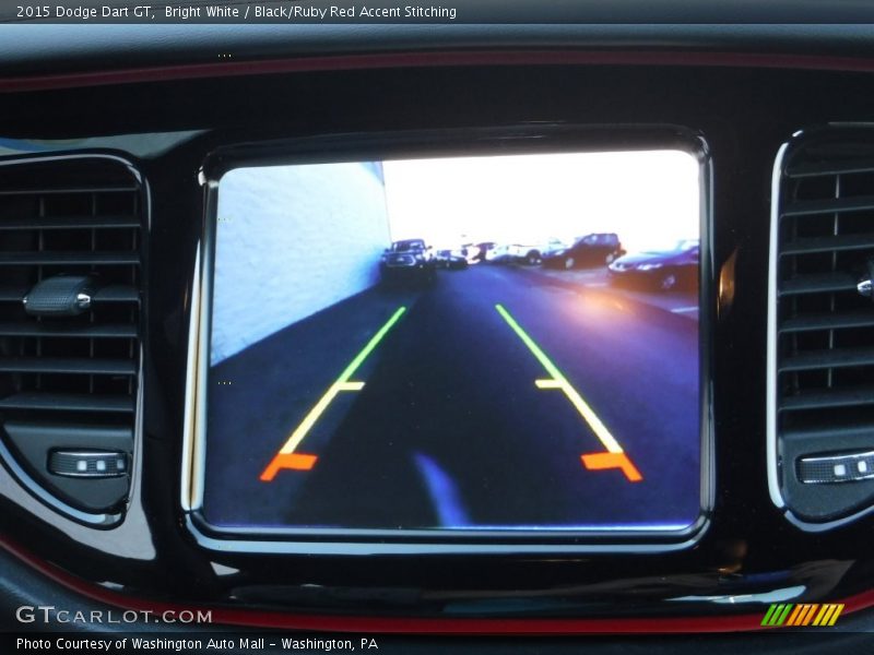 Bright White / Black/Ruby Red Accent Stitching 2015 Dodge Dart GT