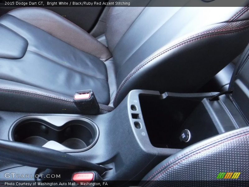 Bright White / Black/Ruby Red Accent Stitching 2015 Dodge Dart GT