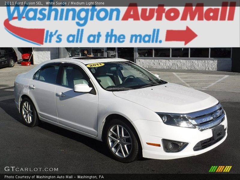White Suede / Medium Light Stone 2011 Ford Fusion SEL