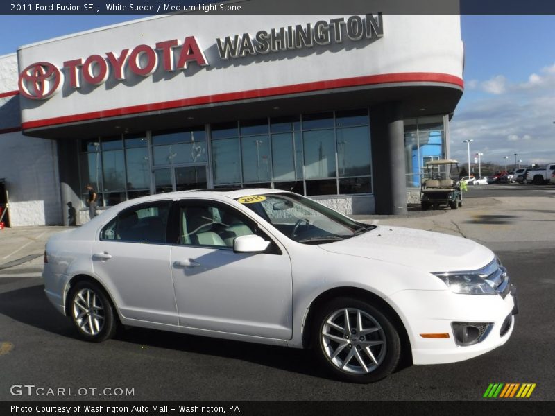 White Suede / Medium Light Stone 2011 Ford Fusion SEL