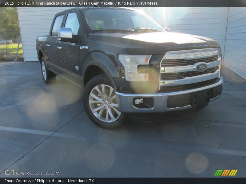 Green Gem Metallic / King Ranch Java/Mesa 2015 Ford F150 King Ranch SuperCrew
