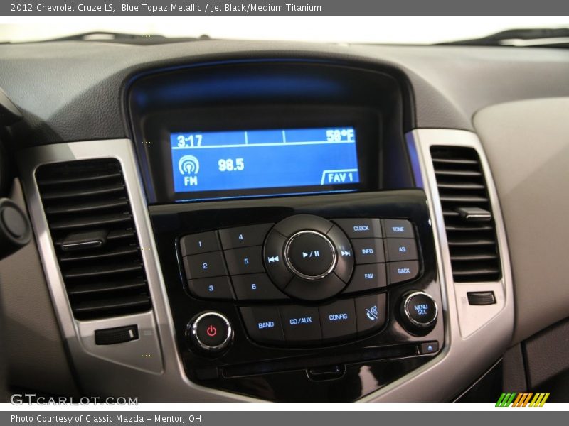 Blue Topaz Metallic / Jet Black/Medium Titanium 2012 Chevrolet Cruze LS