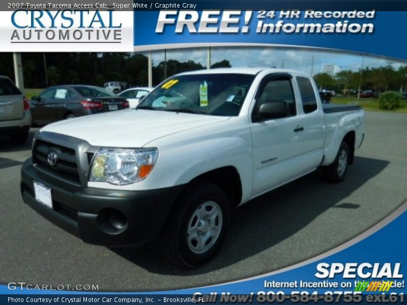 Super White / Graphite Gray 2007 Toyota Tacoma Access Cab