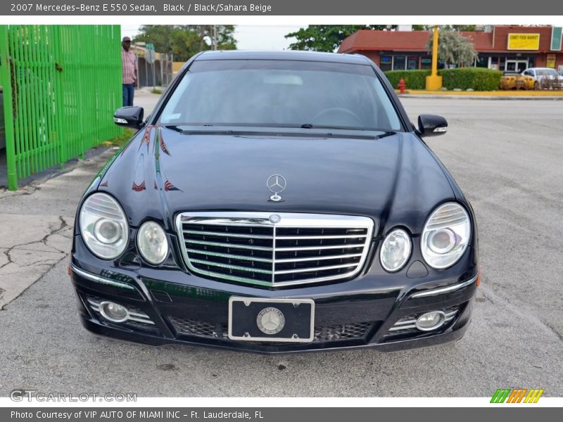 Black / Black/Sahara Beige 2007 Mercedes-Benz E 550 Sedan