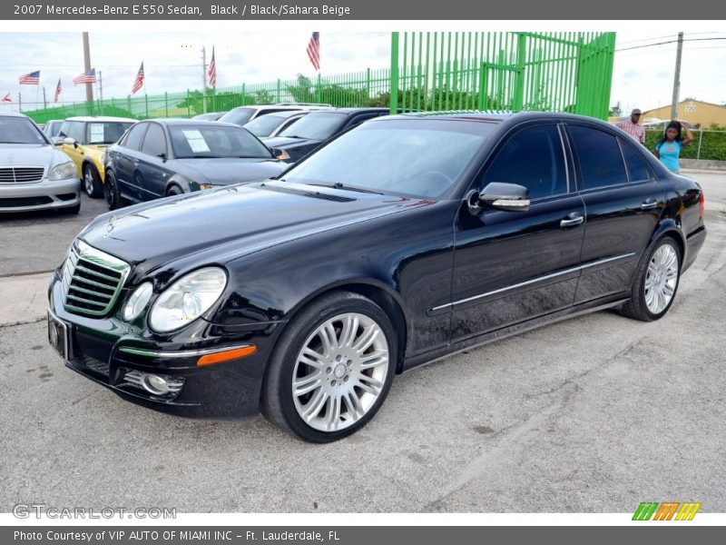 Black / Black/Sahara Beige 2007 Mercedes-Benz E 550 Sedan