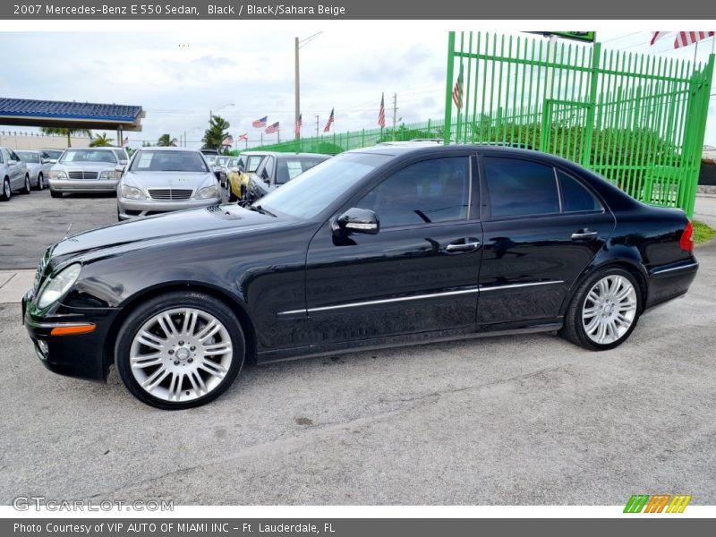 Black / Black/Sahara Beige 2007 Mercedes-Benz E 550 Sedan