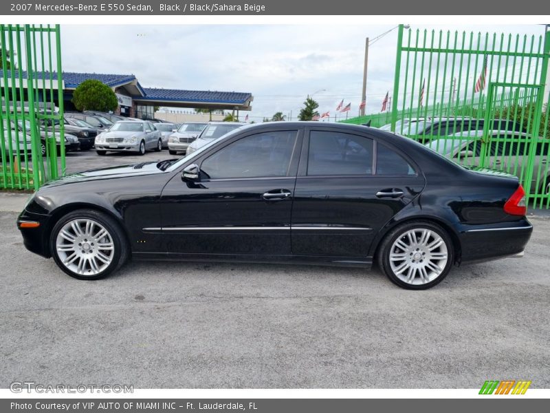 Black / Black/Sahara Beige 2007 Mercedes-Benz E 550 Sedan