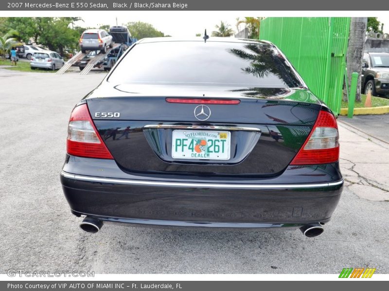 Black / Black/Sahara Beige 2007 Mercedes-Benz E 550 Sedan