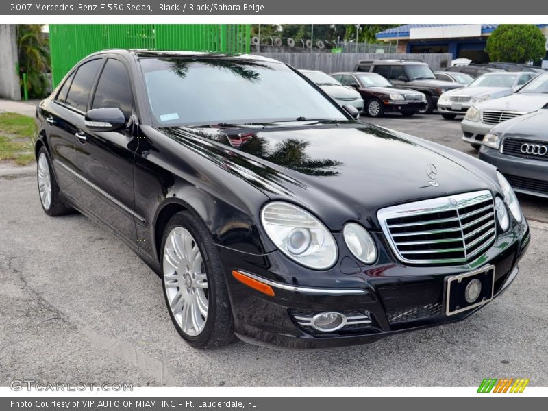 Black / Black/Sahara Beige 2007 Mercedes-Benz E 550 Sedan