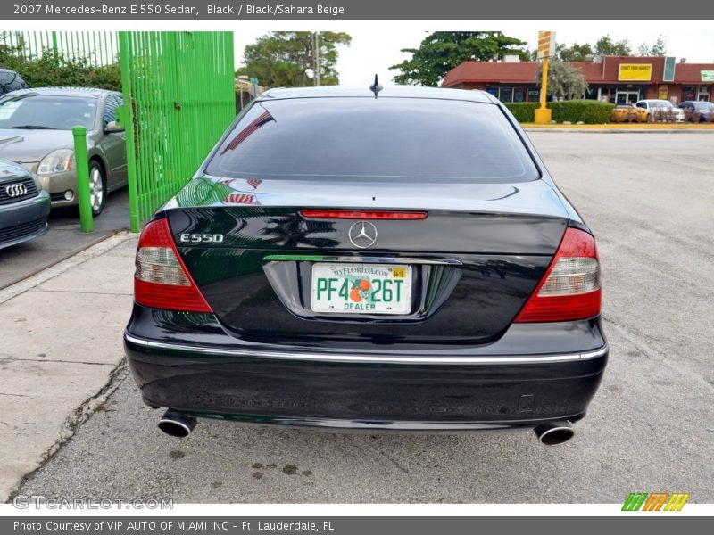 Black / Black/Sahara Beige 2007 Mercedes-Benz E 550 Sedan