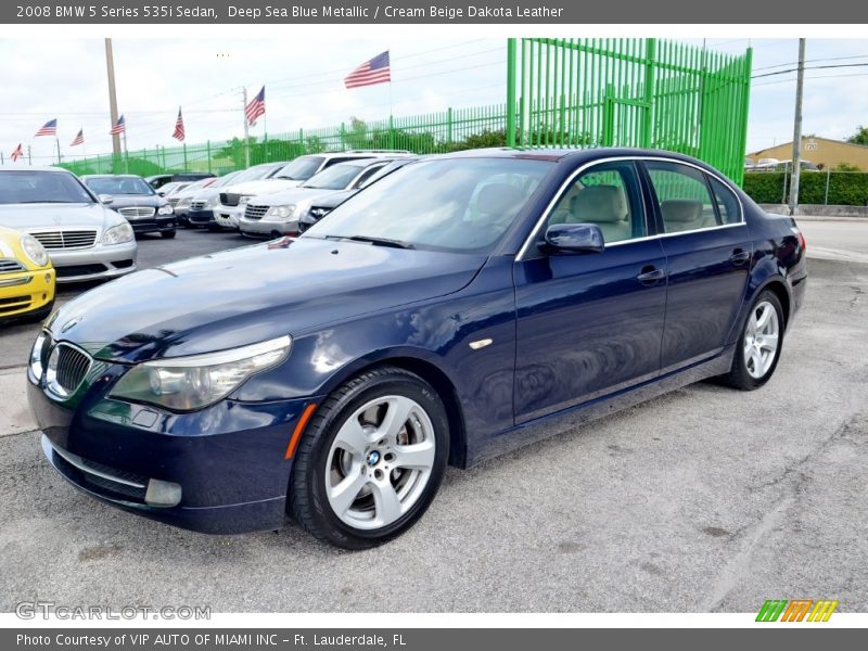 Deep Sea Blue Metallic / Cream Beige Dakota Leather 2008 BMW 5 Series 535i Sedan