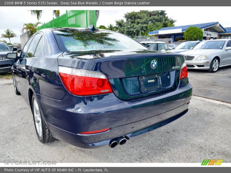 Deep Sea Blue Metallic / Cream Beige Dakota Leather 2008 BMW 5 Series 535i Sedan