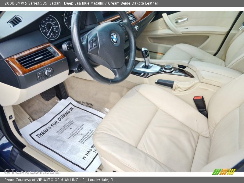 Deep Sea Blue Metallic / Cream Beige Dakota Leather 2008 BMW 5 Series 535i Sedan