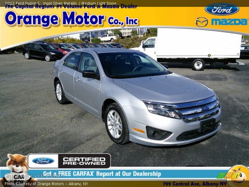 Ingot Silver Metallic / Medium Light Stone 2012 Ford Fusion S