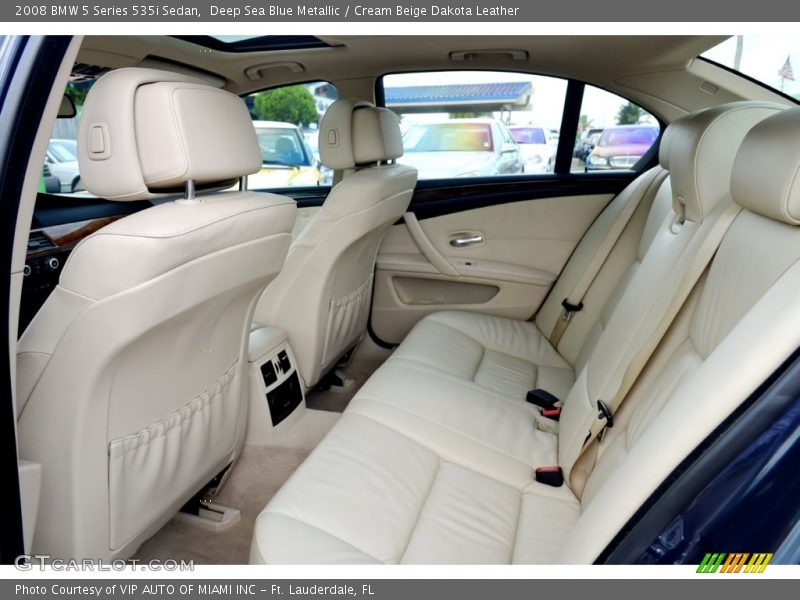 Deep Sea Blue Metallic / Cream Beige Dakota Leather 2008 BMW 5 Series 535i Sedan