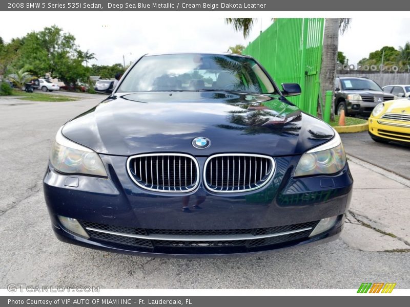 Deep Sea Blue Metallic / Cream Beige Dakota Leather 2008 BMW 5 Series 535i Sedan