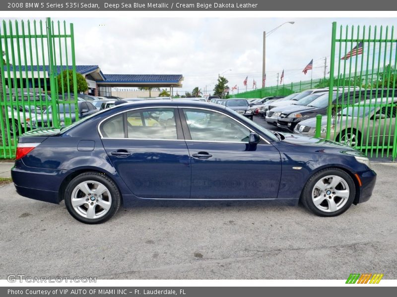 Deep Sea Blue Metallic / Cream Beige Dakota Leather 2008 BMW 5 Series 535i Sedan