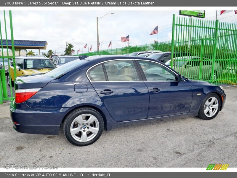 Deep Sea Blue Metallic / Cream Beige Dakota Leather 2008 BMW 5 Series 535i Sedan