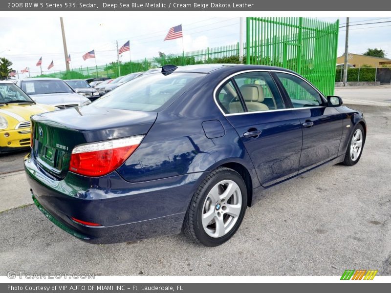 Deep Sea Blue Metallic / Cream Beige Dakota Leather 2008 BMW 5 Series 535i Sedan