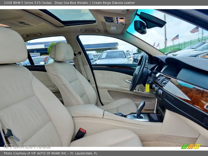 Deep Sea Blue Metallic / Cream Beige Dakota Leather 2008 BMW 5 Series 535i Sedan