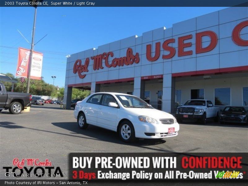 Super White / Light Gray 2003 Toyota Corolla CE