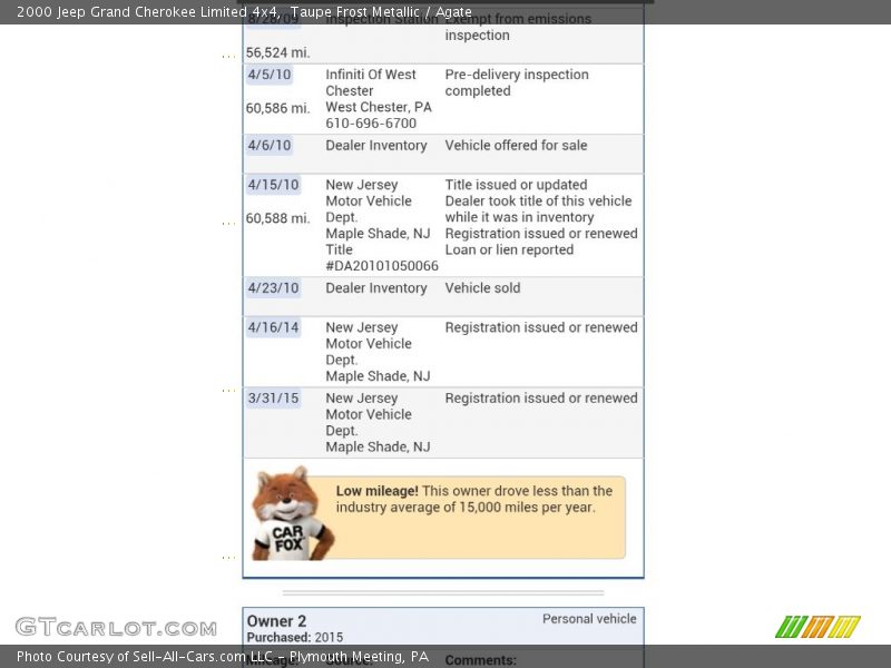 Taupe Frost Metallic / Agate 2000 Jeep Grand Cherokee Limited 4x4