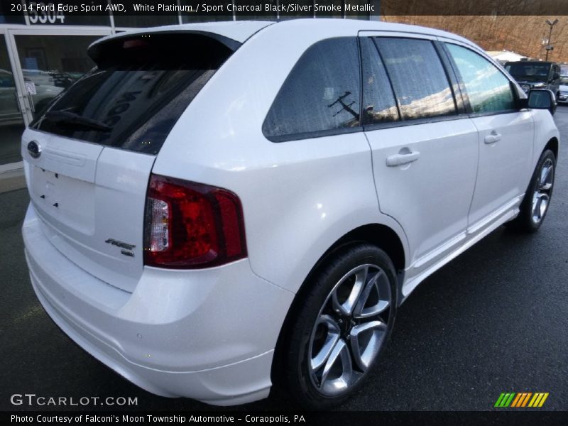White Platinum / Sport Charcoal Black/Silver Smoke Metallic 2014 Ford Edge Sport AWD
