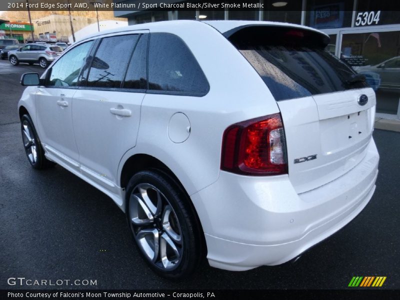 White Platinum / Sport Charcoal Black/Silver Smoke Metallic 2014 Ford Edge Sport AWD