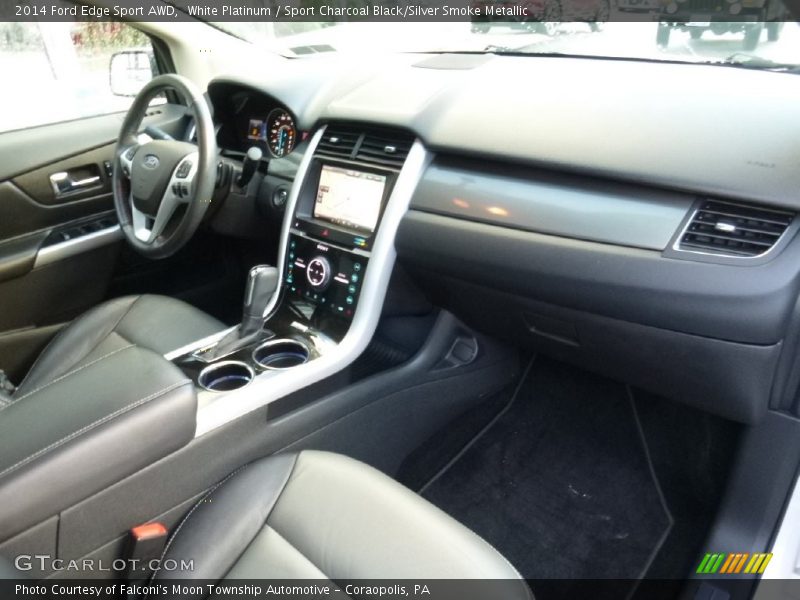 White Platinum / Sport Charcoal Black/Silver Smoke Metallic 2014 Ford Edge Sport AWD