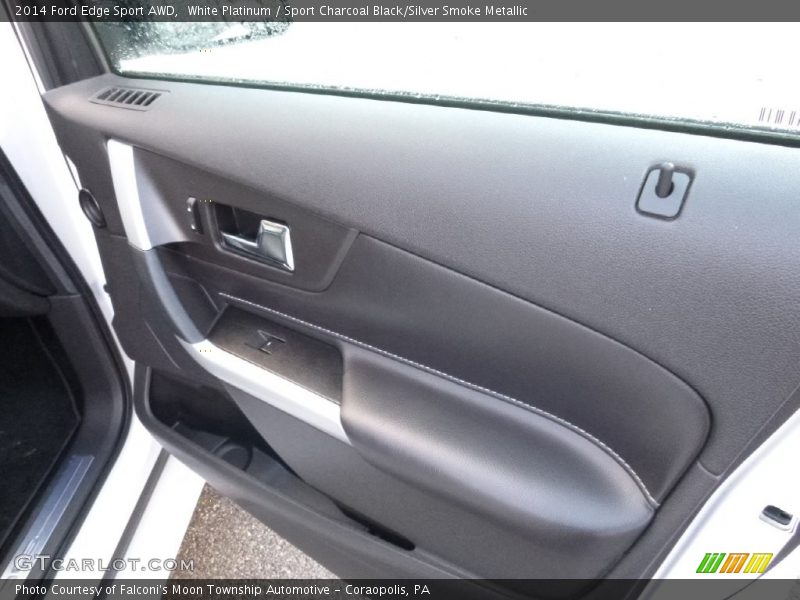 White Platinum / Sport Charcoal Black/Silver Smoke Metallic 2014 Ford Edge Sport AWD