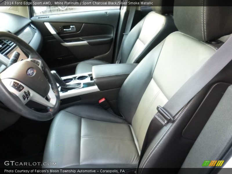 White Platinum / Sport Charcoal Black/Silver Smoke Metallic 2014 Ford Edge Sport AWD