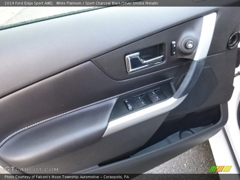 White Platinum / Sport Charcoal Black/Silver Smoke Metallic 2014 Ford Edge Sport AWD