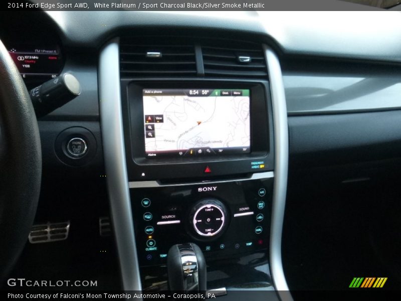 White Platinum / Sport Charcoal Black/Silver Smoke Metallic 2014 Ford Edge Sport AWD