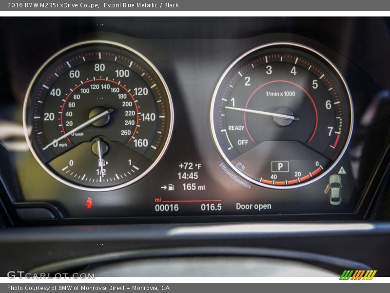Estoril Blue Metallic / Black 2016 BMW M235i xDrive Coupe
