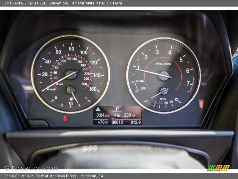 Mineral White Metallic / Terra 2016 BMW 2 Series 228i Convertible