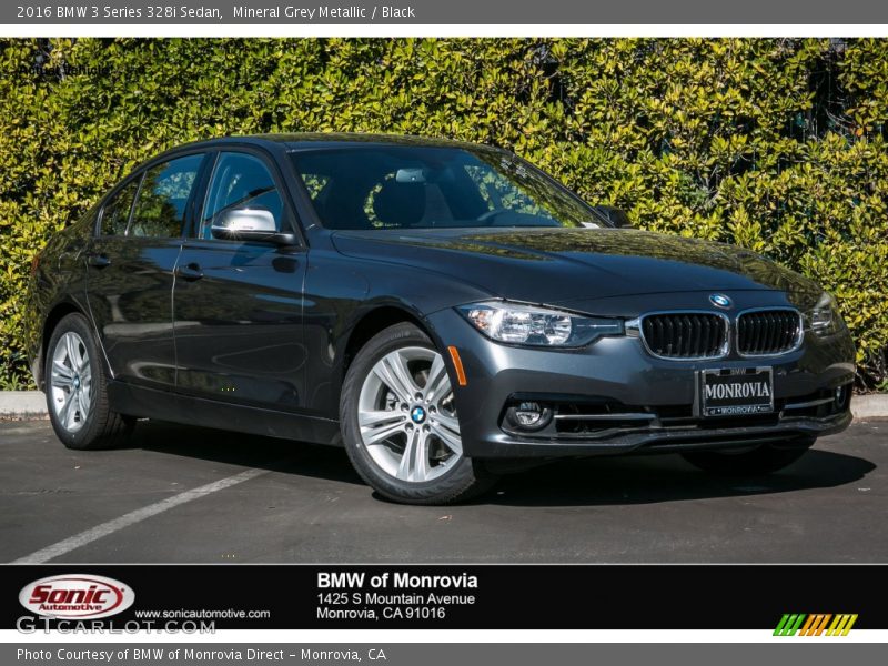 Mineral Grey Metallic / Black 2016 BMW 3 Series 328i Sedan
