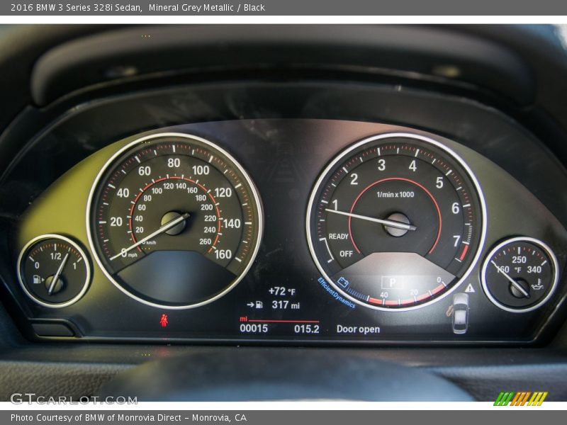 Mineral Grey Metallic / Black 2016 BMW 3 Series 328i Sedan