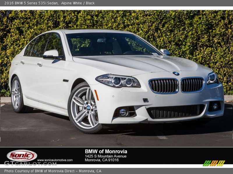 Alpine White / Black 2016 BMW 5 Series 535i Sedan