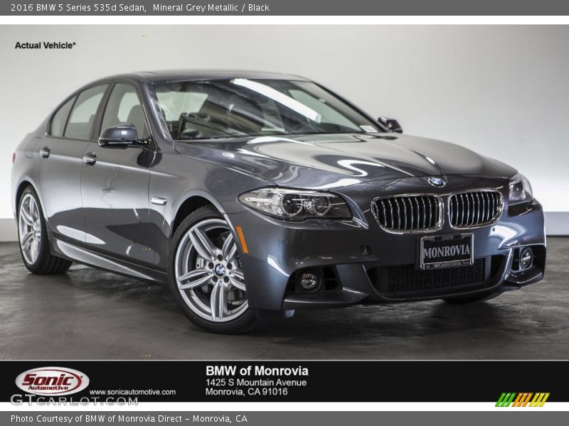 Mineral Grey Metallic / Black 2016 BMW 5 Series 535d Sedan