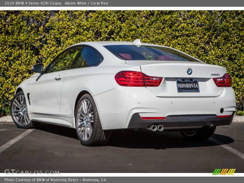 Alpine White / Coral Red 2016 BMW 4 Series 428i Coupe