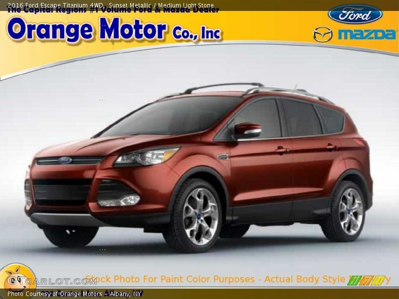 Sunset Metallic / Medium Light Stone 2016 Ford Escape Titanium 4WD