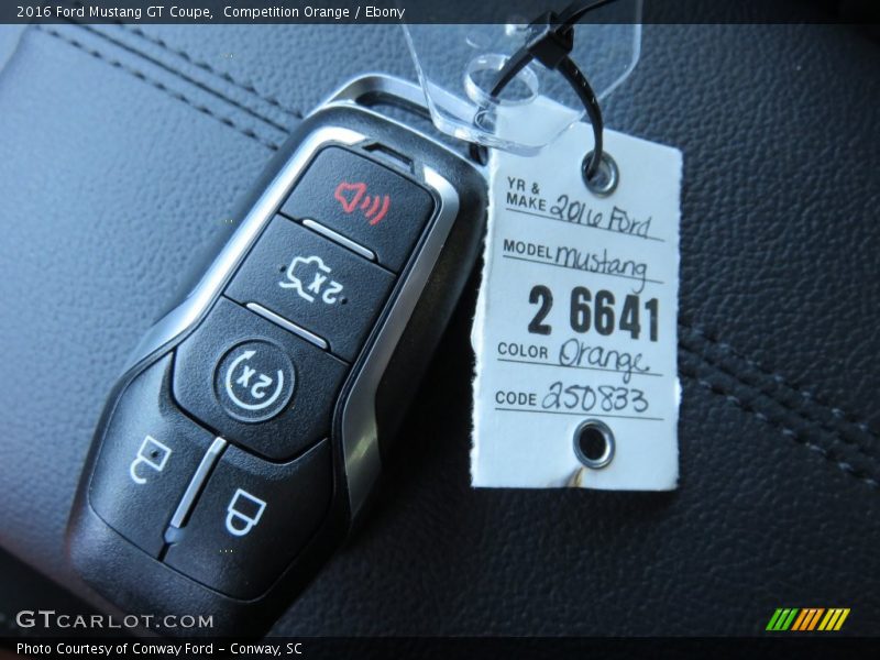 Keys of 2016 Mustang GT Coupe
