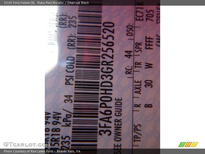 Ruby Red Metallic / Charcoal Black 2016 Ford Fusion SE