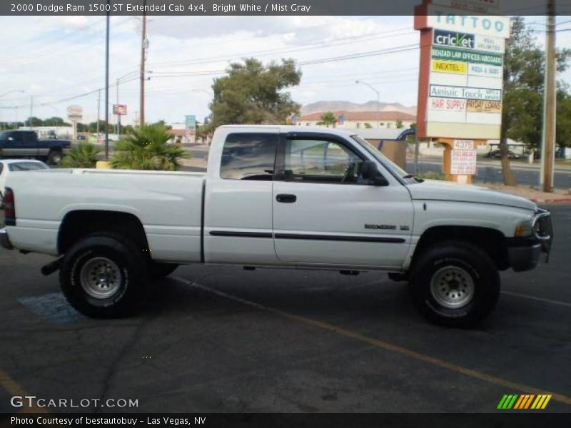 Bright White / Mist Gray 2000 Dodge Ram 1500 ST Extended Cab 4x4