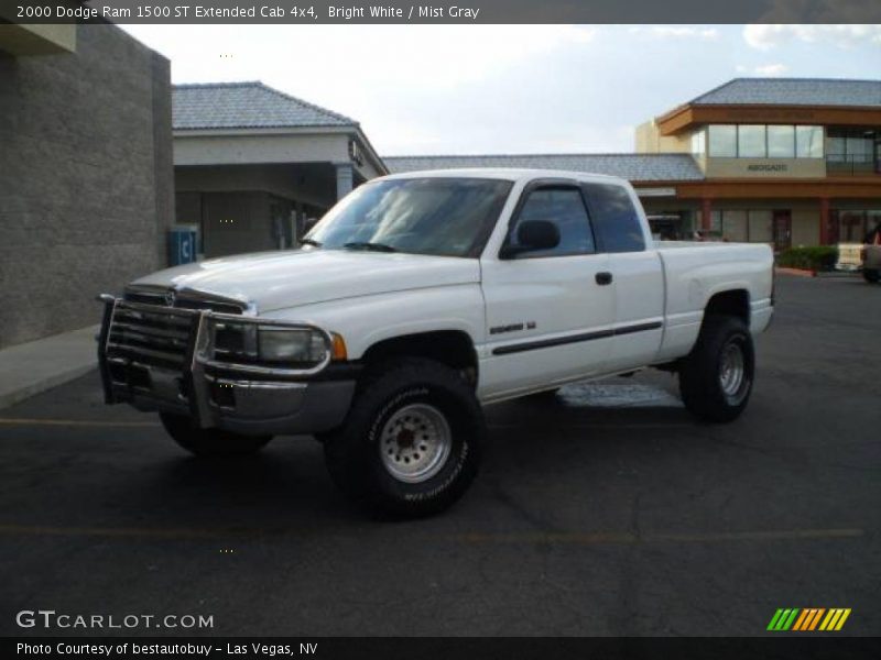 Bright White / Mist Gray 2000 Dodge Ram 1500 ST Extended Cab 4x4