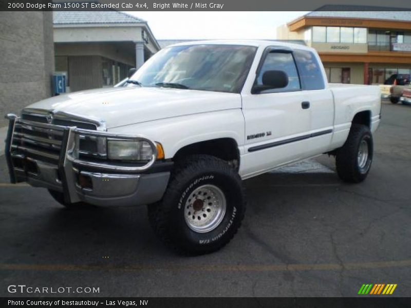 Bright White / Mist Gray 2000 Dodge Ram 1500 ST Extended Cab 4x4