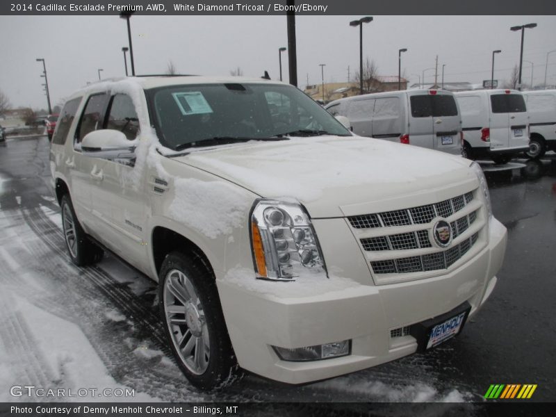 White Diamond Tricoat / Ebony/Ebony 2014 Cadillac Escalade Premium AWD